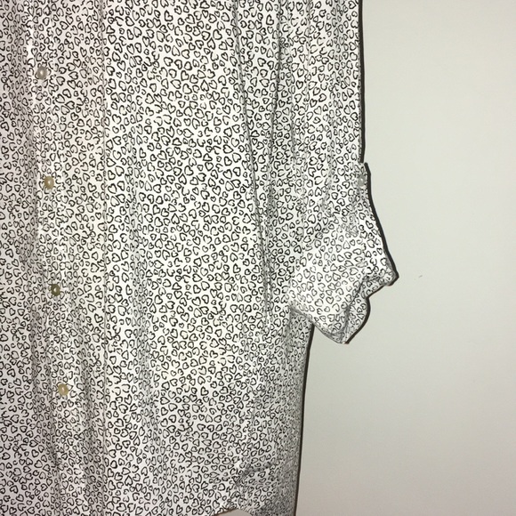 JANE and DELANCEY HEART PRINT RAYON BLOUSE - Picture 5 of 8